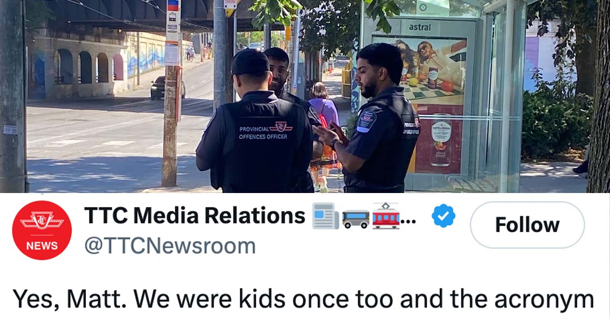 Toronto Roasted for Announcing Transit Cops Are Now Called ‘POOs’