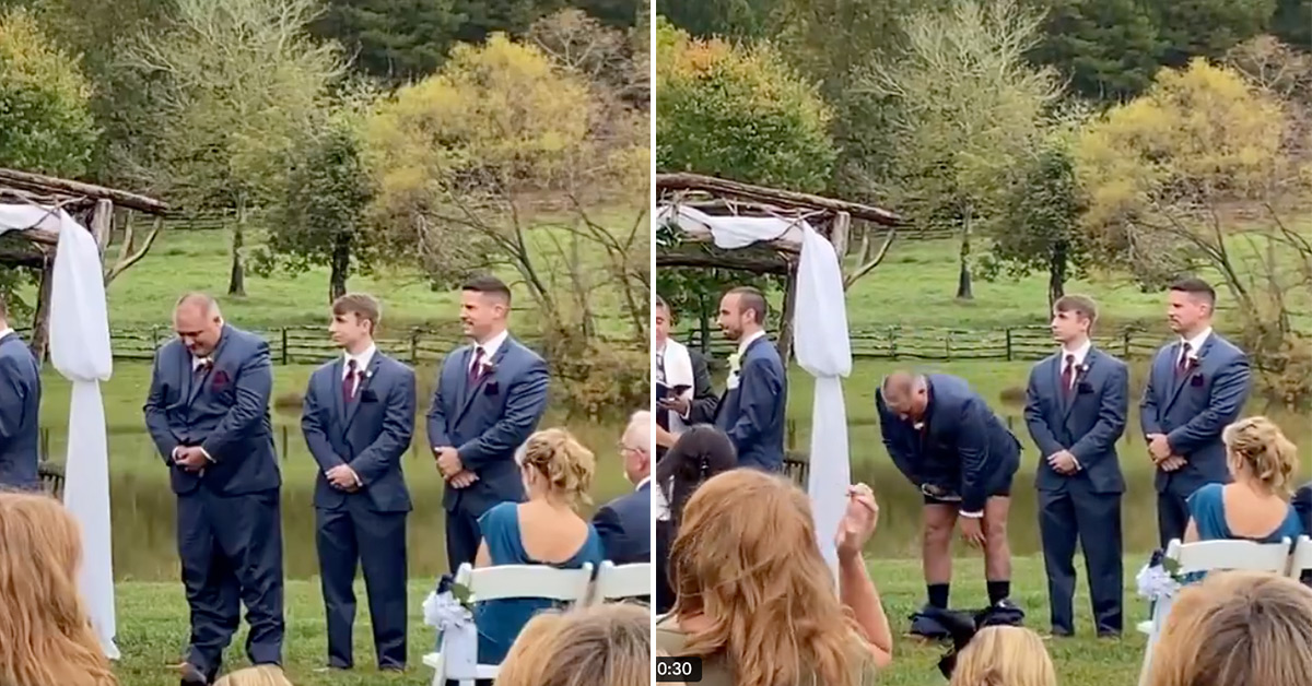 Best Man Loses His Pants During Wedding Ceremony