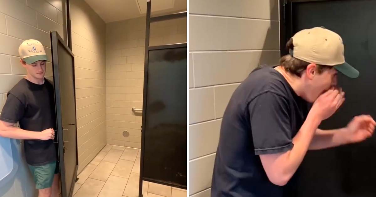 Dudes Show Off What Might Be the Loudest Bathroom Door in the World