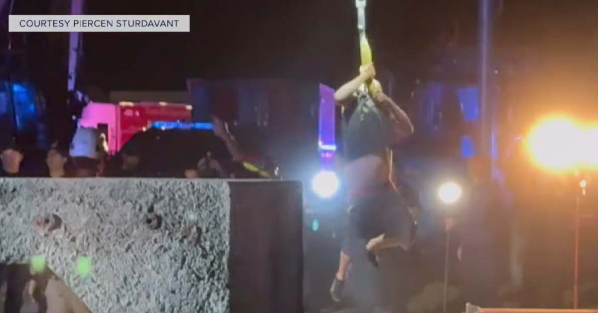 Man Tries to Escape Police by Jumping Into Trench, Has to Be Extracted With a Crane