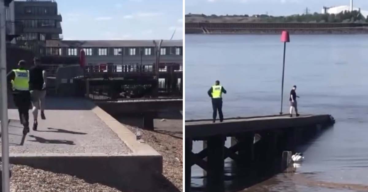 Dude Performs Looney Tunes-Like Trick to Escape the Cops