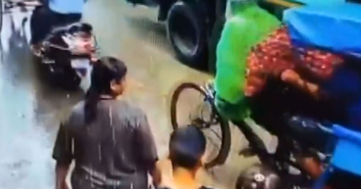 Motorcyclists Narrowly Avoid the Grave After Mudslide