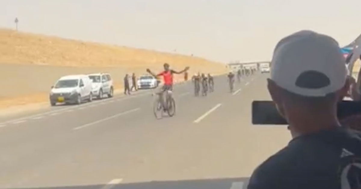 Biker Celebrates Win Too Early, Crashes, Eats Asphalt