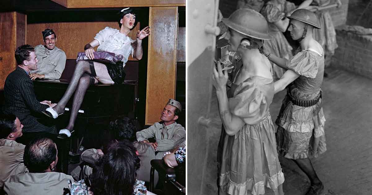 World War II Soldiers Having a Blast in Drag