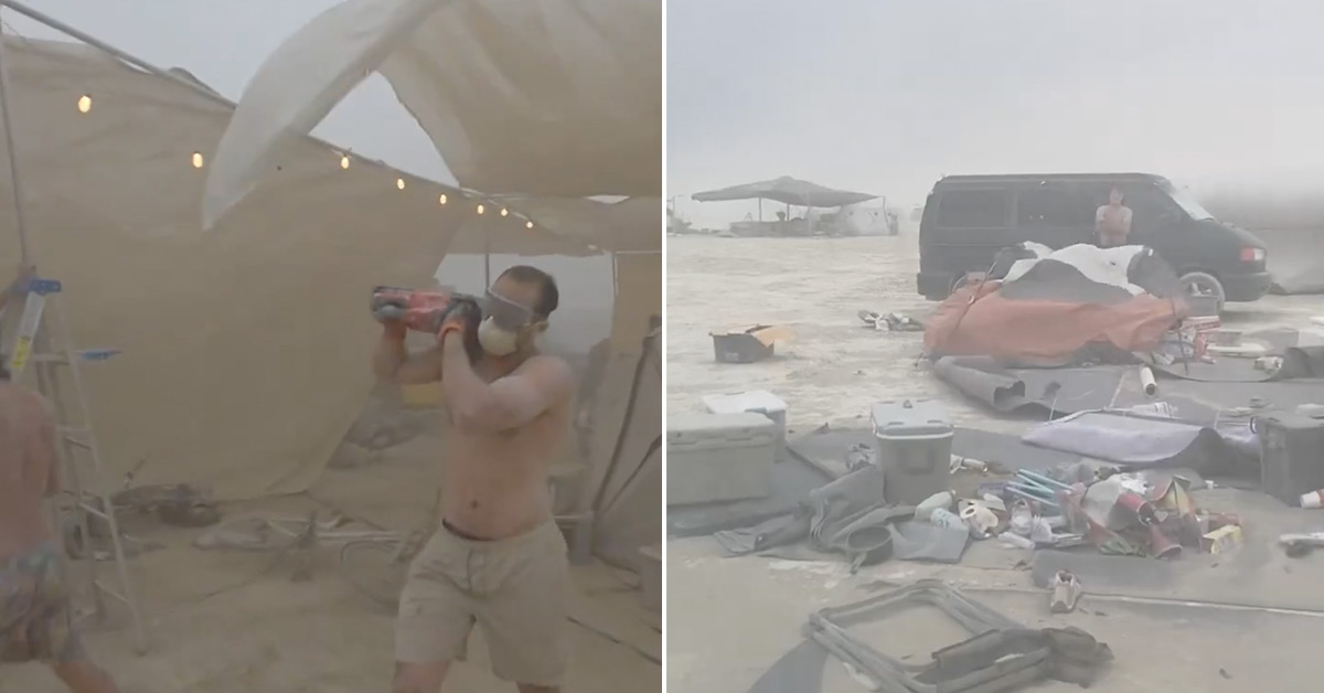 50 MPH Winds Disturb the First Day of Burning Man