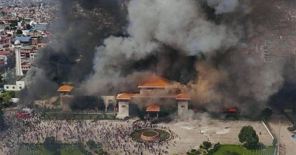 Nepal Banned Social Media, So Students Burned the Country’s Parliament to the Ground
