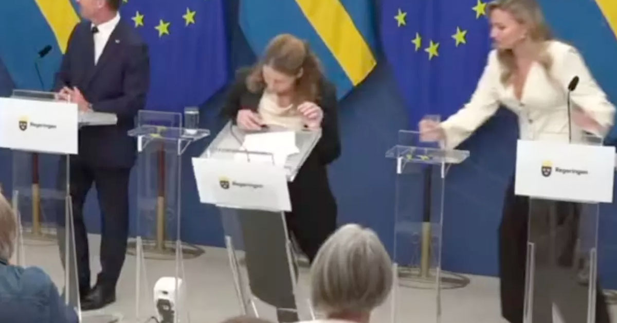 Sweden’s New Health Minister Collapsed Live on TV During Her First Day