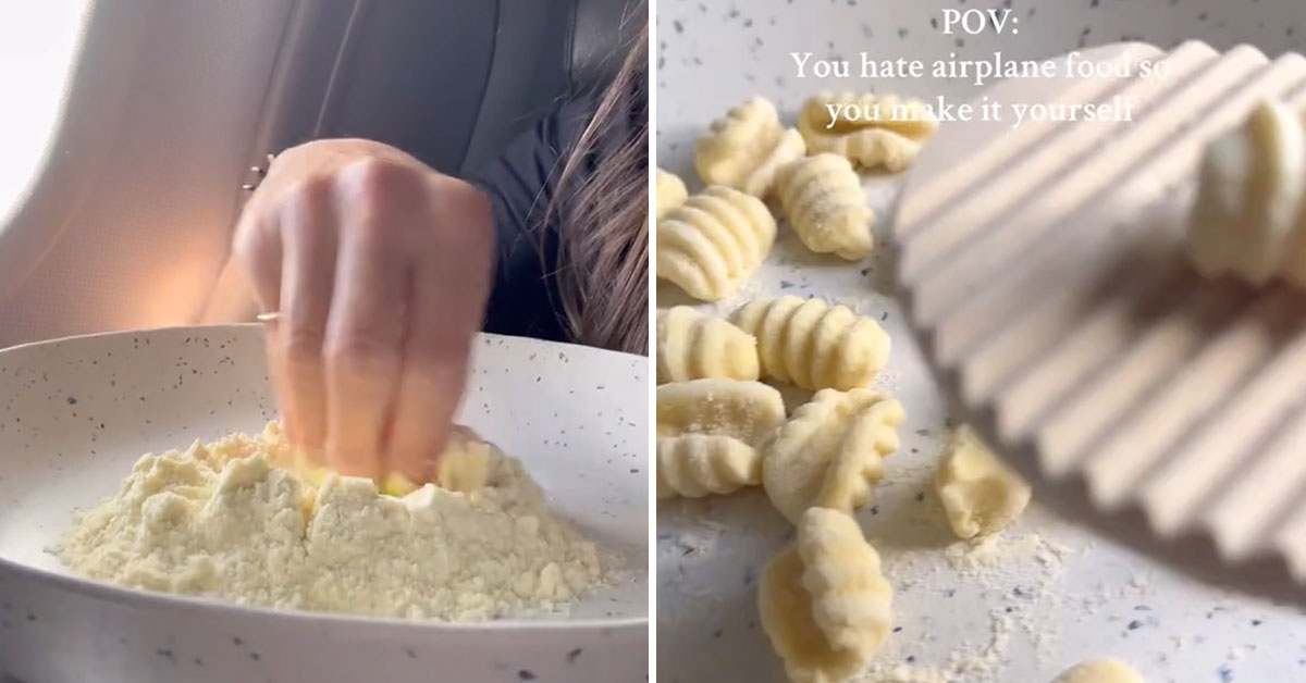 Influencer Pisses Everyone Off by Making Pasta from Scratch on a Plane