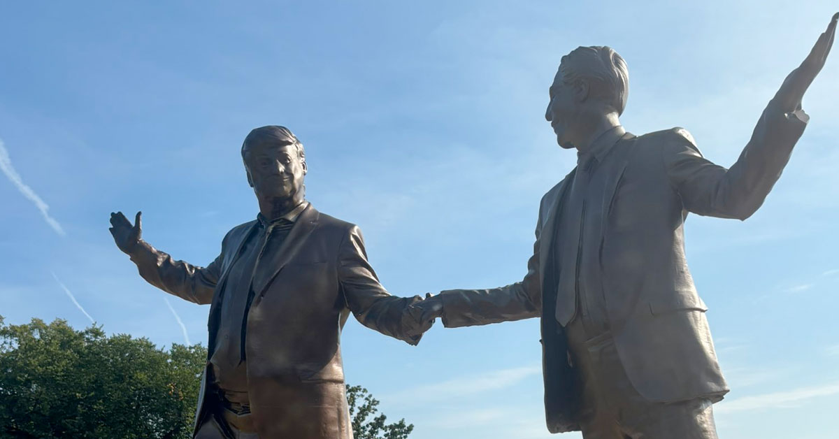 Someone Put Up a Statue of President Trump and Jeffrey Epstein Holding Hands on the National Mall