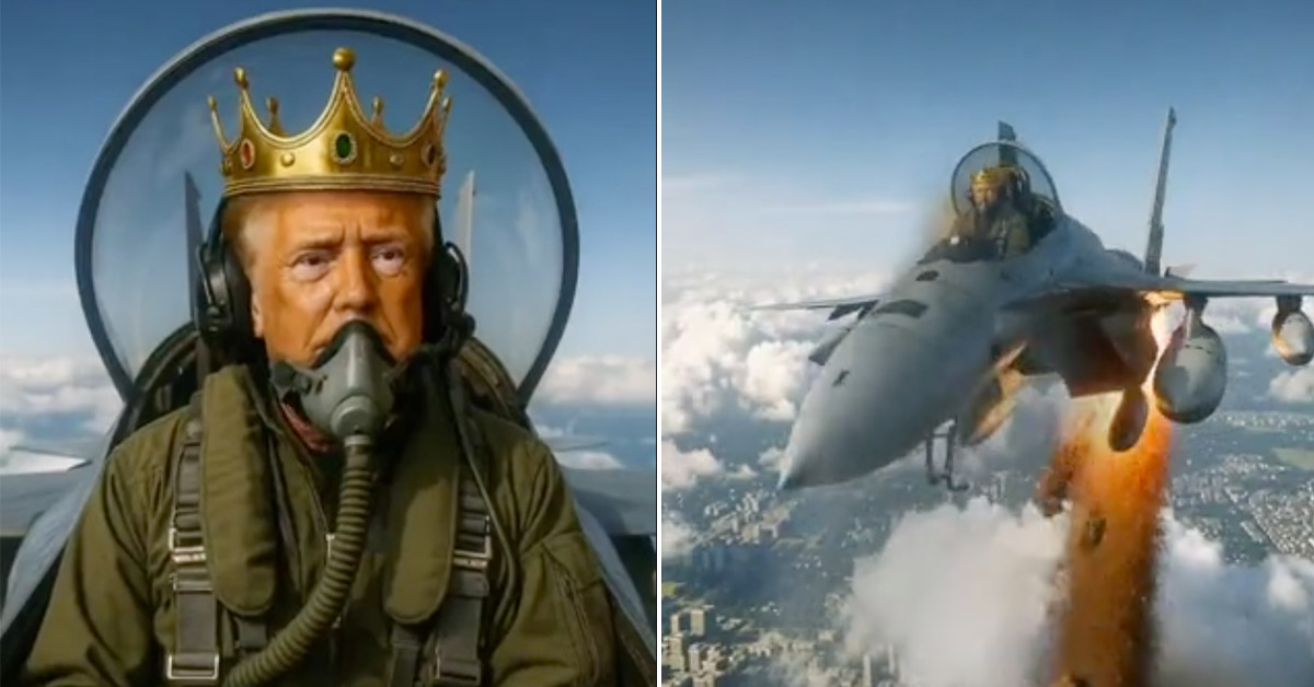 Trump Posts AI Video of Himself Dropping Sewage on “No Kings” Protestors 