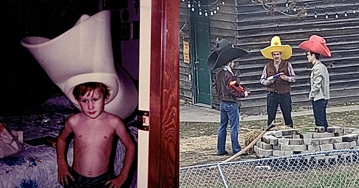 10-Gallon Cowboy Hats Sitting On 2-Gallon Heads