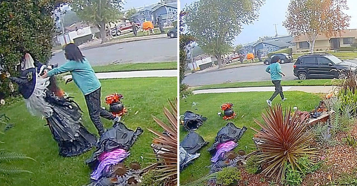 Someone in California Keeps Punching Out Halloween Decorations