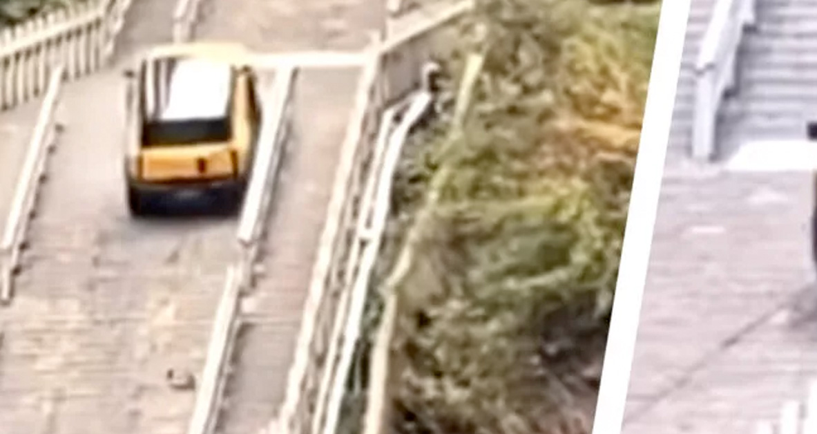 Chinese Car Company Apologizes After Advertising New Car by Taking It Off-Roading Down Famous Staircase