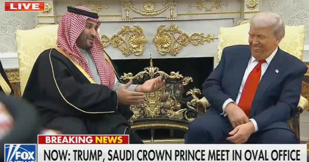 Trump Gets Handsy With Saudi Crown Prince Mohammed bin Salman