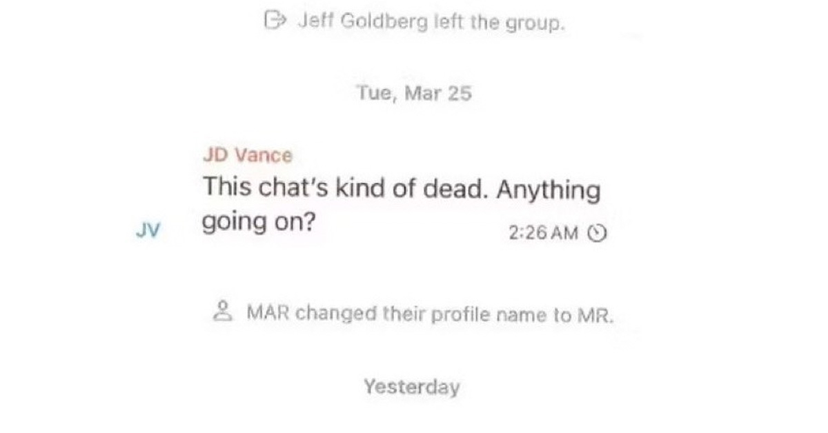 JD Vance Allegedly Got Kicked Out of the Main Government Group Chat