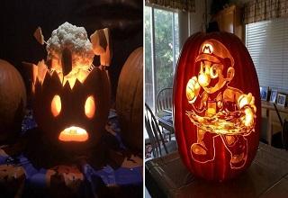From simple to mind blowing detail, these Jack-o'-lanterns will catch the eye of passersby.