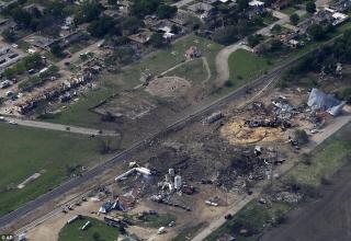 A gallery of the carnage caused by the West Texas fertilizer explosion and related photos.