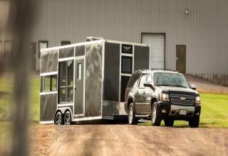 Sleek mobile trailer is a modern design that contains everything you need to be comfortable living on the road and it could be yours if you have $40,000 to spare.