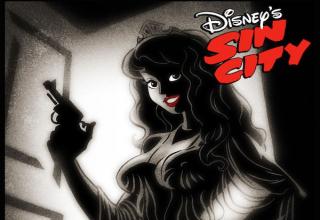 Russian artist Andrew Tarusov removes the innocence and puts a Sin City spin on Disney Princesses.