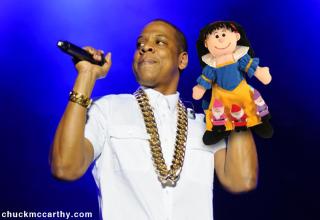 What's puppeting? Putting finger and hand puppets on celebrities.