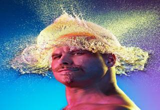 Professional photographer, Tim Tadder, hurls water balloons at intimidating bald men capturing the explosion of water. The results are pretty amazing!