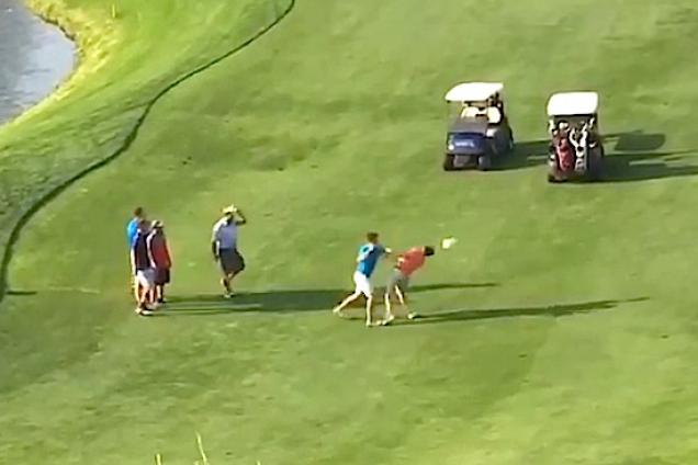 Dude Starts a Fight on Golf Course That He Can't Finish