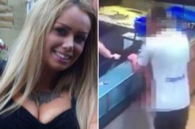 Embarrassed woman caught having sex in Dominos pizza 