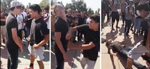 Kid Get Hit Hard After Saying "You Should Be Deported"