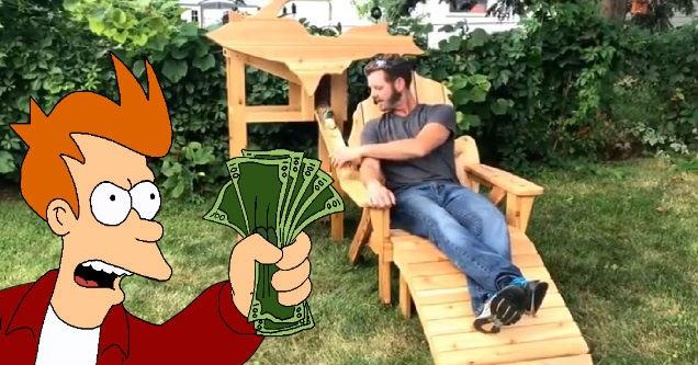 shut up and take my money - beer dispensing backyard chair