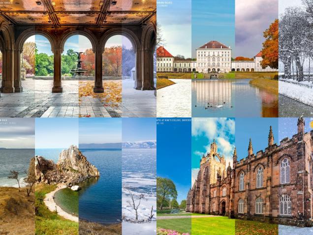 One photo, four seasons: A year in 8 places around the world