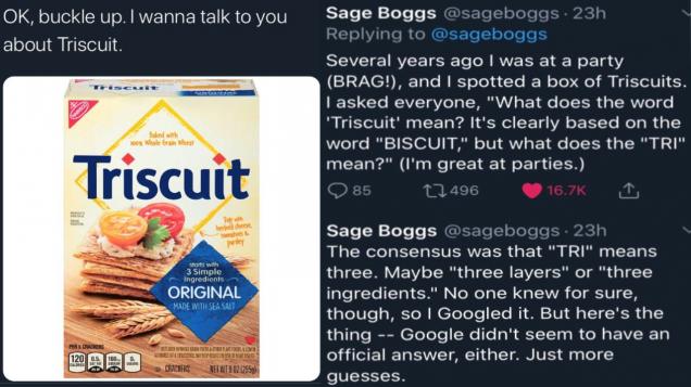 This Guy Just Had to Get to the Bottom of the Name Triscuit.