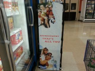 WTF upskirt on a store display