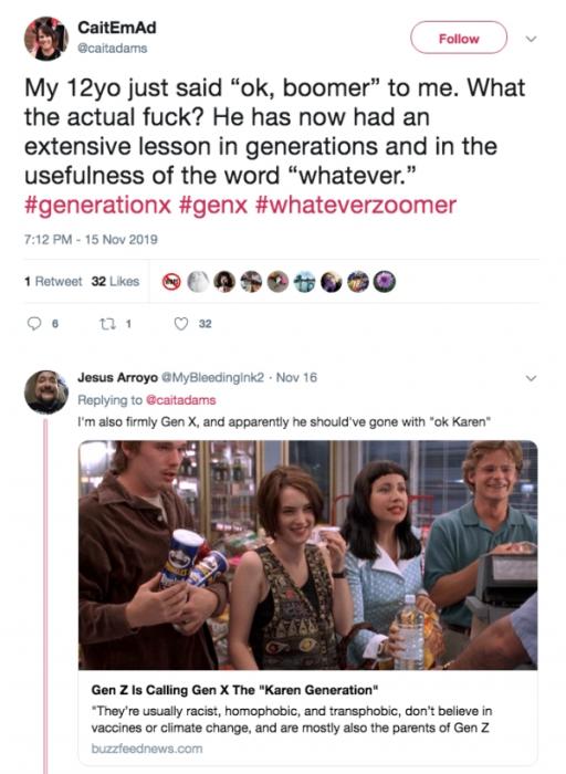 ‘Boomer’ & ‘Millennial’ War as Witnessed by Gen X