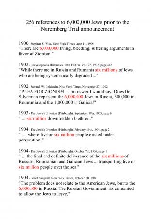 6,000,000 JEWS KILLED 256 TIMES