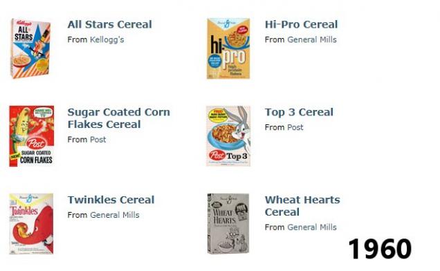50 years of cereals, what was released the year YOU were born?