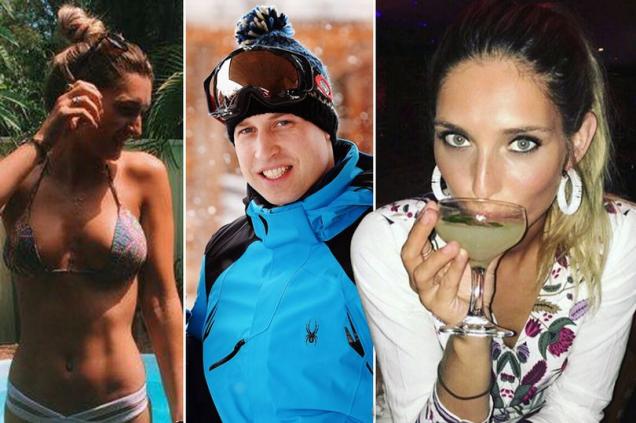 The beautiful blonde model spotted downing Jagerbombs with Prince William on boozy ski trip
