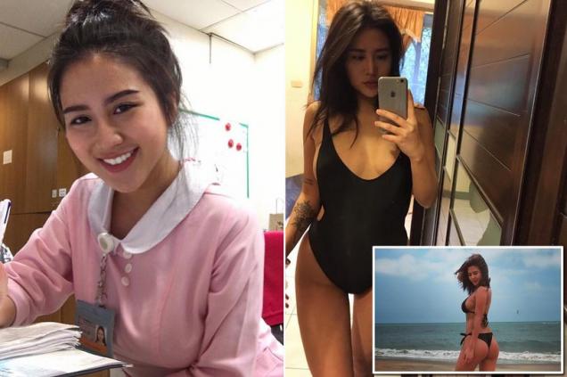 Young nurse dubbed 'world's sexiest' becomes internet sensation after red