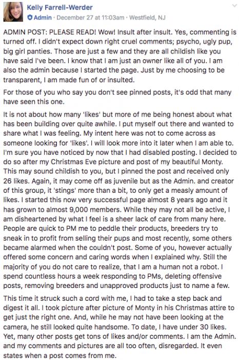 FB Goldendoodle group admin has meltdown