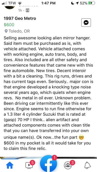 Alien air freshener with car attached