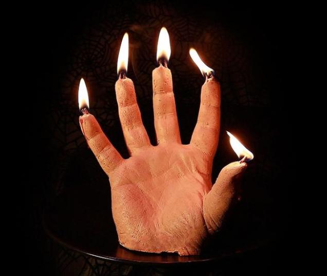 A Bleeding Hand Candle Just In Time For Halloween