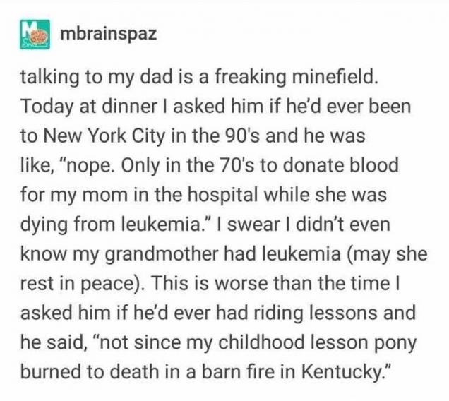 Girl Can't Talk To Her Dad Normally Because Of Inappropriate Stories He Shares Every Time