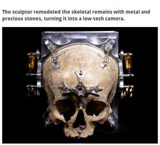 Camera Made from a human skull