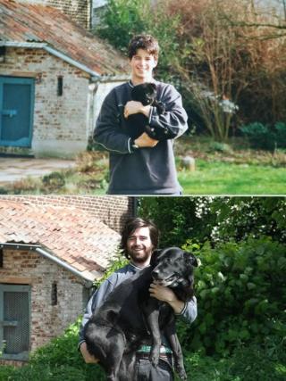 12 Awesome "Then And Now" Pictures Of Pets And Their Owners!