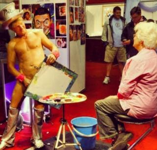 Creative Artist Uses His Dick To Paint Portaits