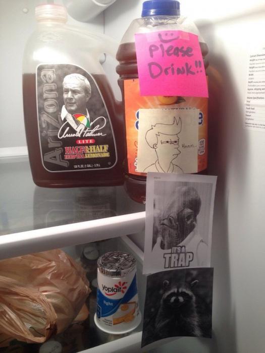 24 Hilarious Fridge Notes From People Desperate To Protect Their Food