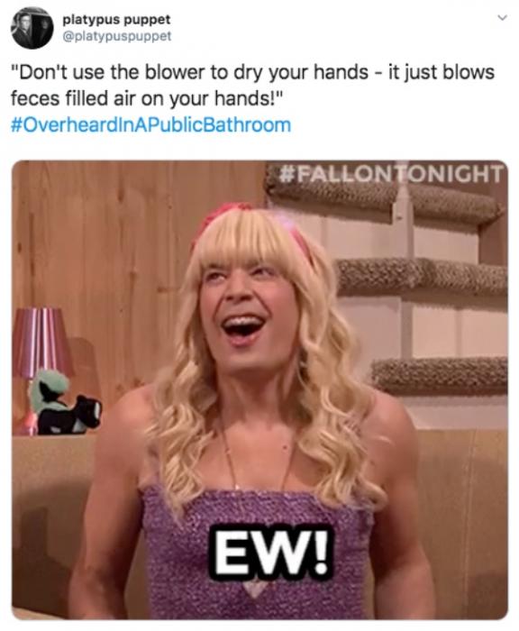 26 WTF Things People Overheard In Public Bathrooms.