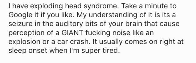 Guy With Exploding Head Syndrome Shares A Great Story How He Got Robbed