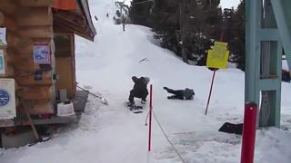 Hilarious Ski Lift Fail