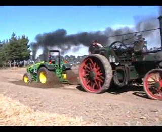 John Deere Tractor vs 1800s Steam Tractor