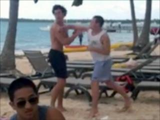 KO'd at beach for getting hit by volleyball.